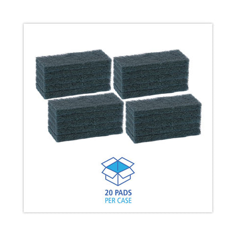 Medium-duty Scouring Pad, 10 X 4.63, Blue, 20/carton