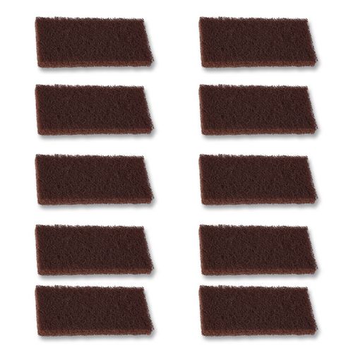 Heavy-duty Utility Pad, 4.62" X 10", Brown, 10/carton