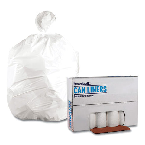 Low-density Waste Can Liners, 45 Gal, 0.6 Mil, 40" X 46", White, Perforated Roll, 25 Bags/roll, 4 Rolls/carton