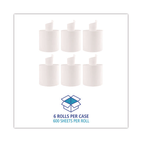 Center-pull Roll Towels, 2-ply, 10 X 7.6, White, 600/roll, 6/carton