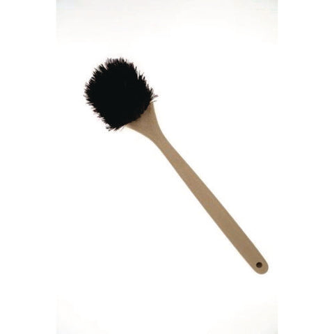 Utility Brush, Brown Palmyra Fiber Bristles, 5.5" Brush, 14.5" Tan Plastic Handle