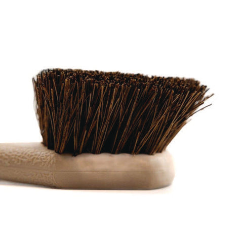 Utility Brush, Brown Palmyra Fiber Bristles, 5.5" Brush, 14.5" Tan Plastic Handle