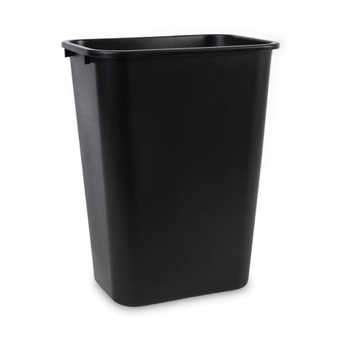 Soft-sided Wastebasket, 41 Qt, Plastic, Black