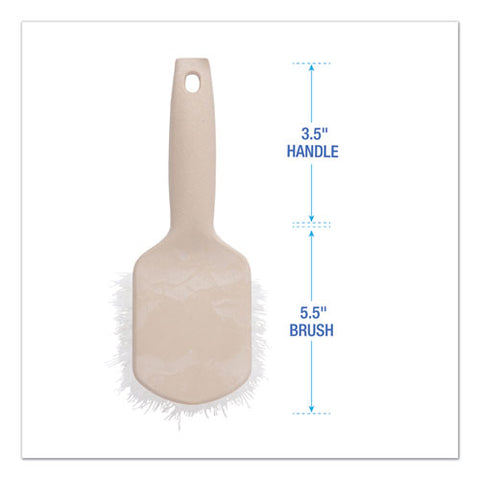 Utility Brush, Cream Nylon Bristles, 5.5" Brush, 3.5" Tan Plastic Handle