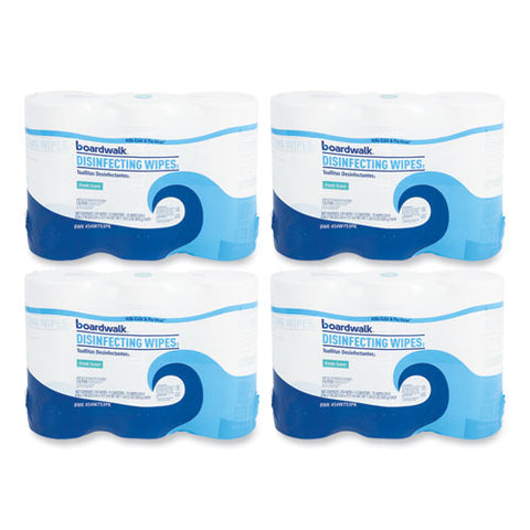 Quat-based Disinfecting Wipes, 7 X 8, Fresh Scent, 75/canister, 12 Canisters/carton