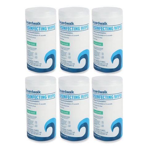 Quat-based Disinfecting Wipes, 7 X 8, Fresh Scent, 75/canister, 6 Canisters/carton