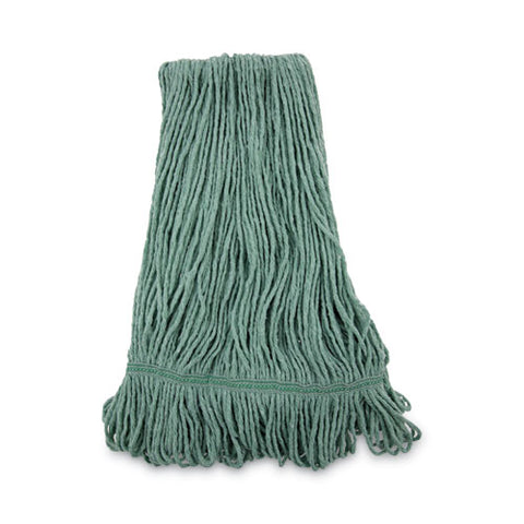 Narrowband Looped-end Mop Head, Premium Standard Head, Cotton/rayon Fiber, Medium, Green, 12/carton