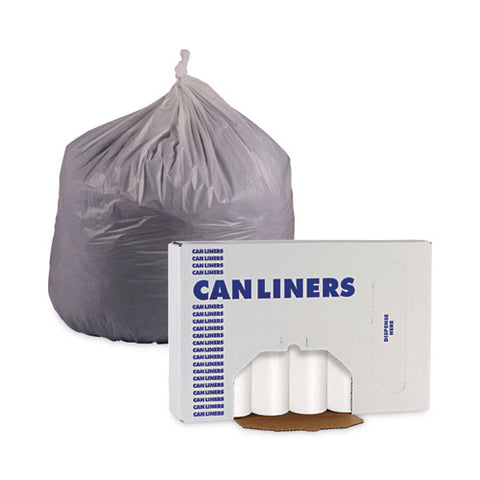 Low-density Waste Can Liners, 55 Gal, 0.5 Mil, 38" X 58", White, Perforated Roll, 10 Bags/roll, 10 Rolls/carton