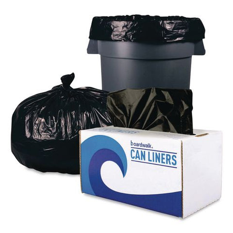 Reprocessed Resin Can Liners, 60 Gal, 1.2 Mil, 38 X 58, Black, 50 Rolls/carton