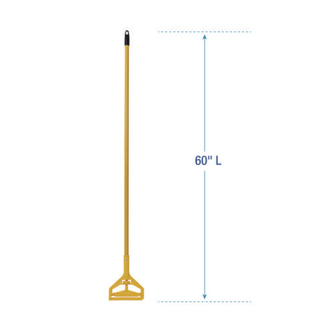 Cotton Cut End Mop Kit, #24 Natural Cotton Head, 60" Yellow Metal/plastic Handle