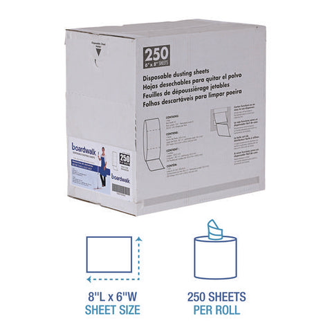 Trapeze Disposable Dusting Sheets, 8" X 125 Ft, White, 250 Sheets/roll,