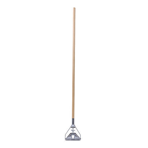 Quick Change Metal Head Mop Handle For No. 20 And Up Heads, 62" Wood Handle