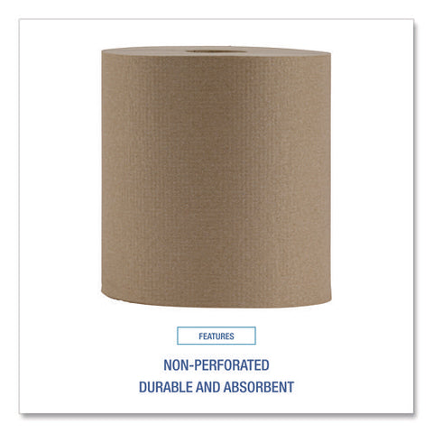 Hardwound Paper Towels, Nonperforated, 1-ply, 8" X 800 Ft, Natural, 6 Rolls/carton