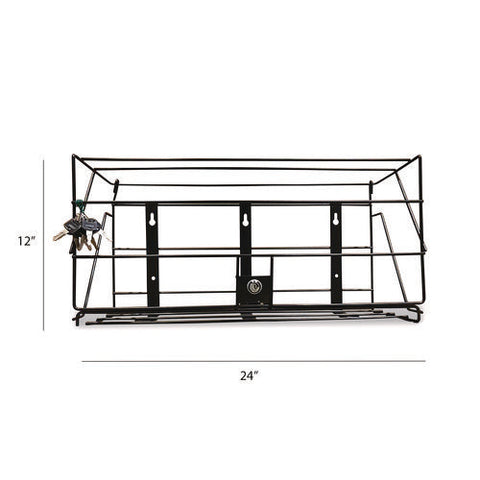 Locking Rack For 3 Liter Pdc Cleaner Bottles, 1-shelf, 24w X 10d X 12h, Black