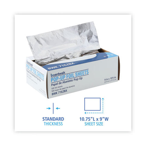 Standard Aluminum Foil Pop-up Sheets, 63 Gauge, 9 X 10.75, 500 Sheets/box