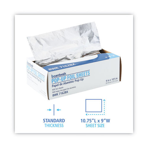 Standard Aluminum Foil Pop-up Sheets, 63 Gauge, 9 X 10.75, 500 Sheets/box, 6 Boxes/carton