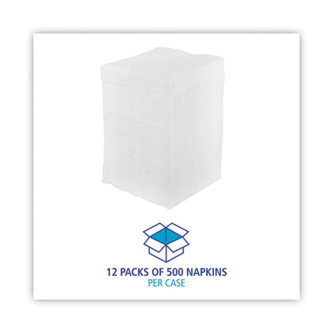 1/4-fold Lunch Napkins, 1-ply, 11.8" X 11.2", White, 6,000/carton