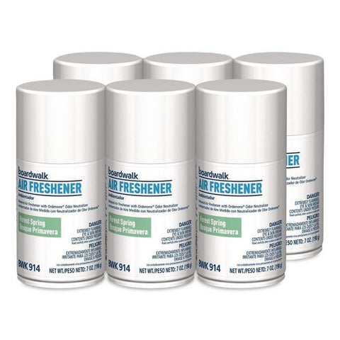 Metered Air Freshener Refill, Forest Spring, 7 Oz Aerosol Can, 6/carton