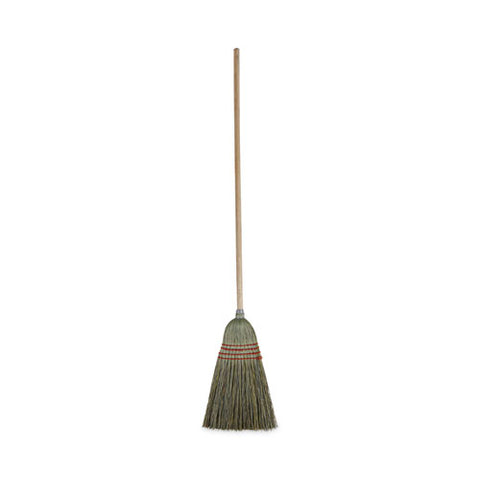 Mixed Fiber Maid Broom, Mixed Fiber Bristles, 55" Overall Length, Natural, 12/carton