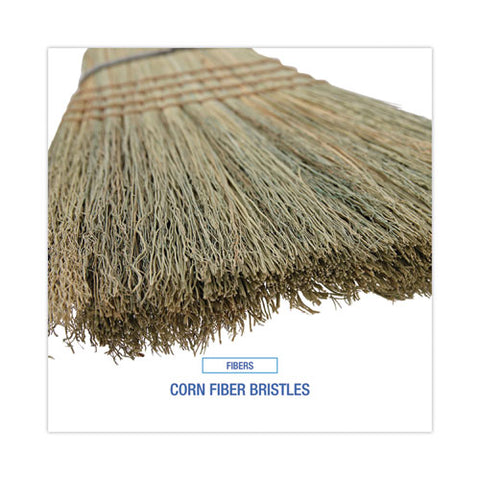 Warehouse Broom, Corn Fiber Bristles, 56" Overall Length, Natural, 12/carton