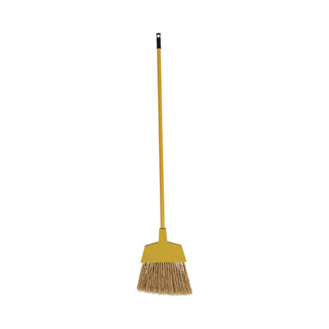 Poly Bristle Angler Broom, 53" Handle, Yellow, 12/carton