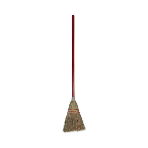 Corn Fiber Lobby/toy Broom, Corn Fiber Bristles, 39" Overall Length, Red, 12/carton