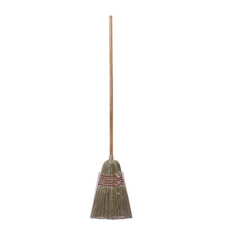 Corn/fiber Brooms, Corn/yucca Bristles, 53.5" Overall Length, Natural, 6/carton