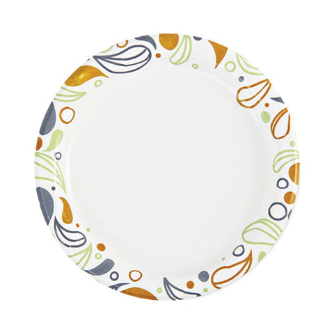 Deerfield Printed Paper Plates, 6" Dia, Coated/soak Proof, White/yellow/green/purple, 250/pack, 4 Packs/carton