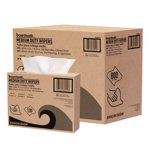 Drc Wipers, 1-ply, 9.75 X 16.25, White, 100/box, 8 Boxes/carton