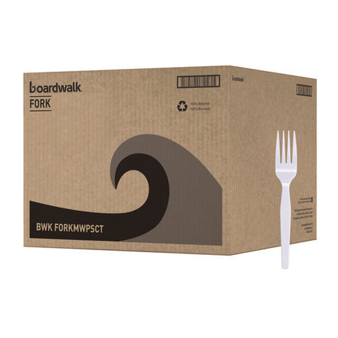 Mediumweight Polystyrene, Fork, White, 10 Boxes Of 100/carton