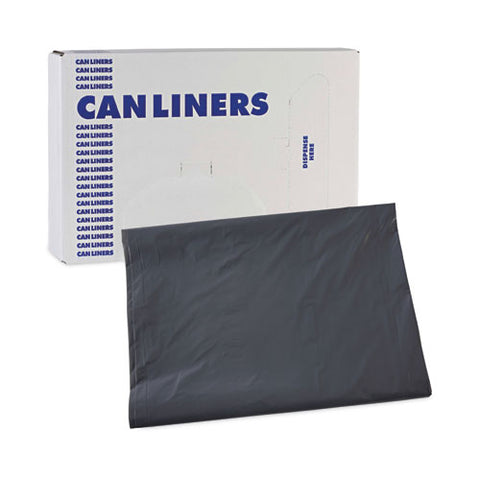 Linear Low Density Industrial Can Liners, 60 Gal, 1.3 Mil, 38" X 58", Gray, Flat Pack, 100/carton