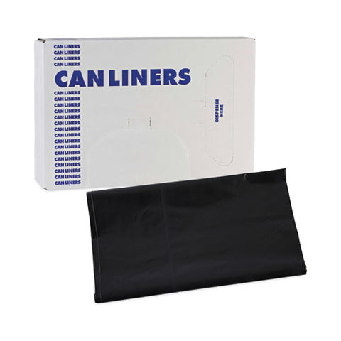 Linear Low Density Industrial Can Liners, 45 Gal, 1.7 Mil, 40" X 46", Black, Flat Pack, 100/carton