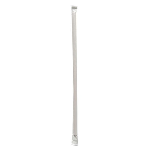 Wrapped Giant Straws, 10.25", Polypropylene, Red/white Striped, 1,200/carton