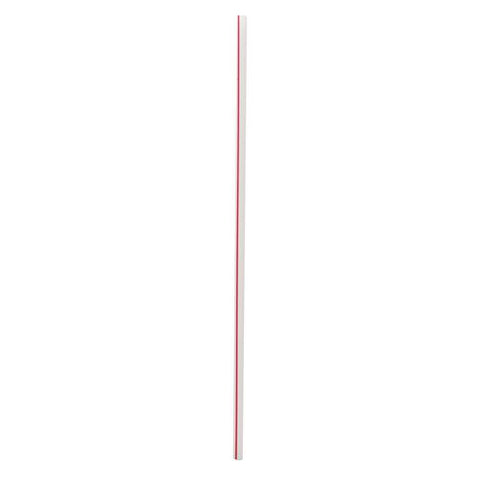 Wrapped Giant Straws, 10.25", Polypropylene, Red/white Striped, 1,200/carton