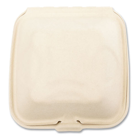 Bagasse Pfas-free Food Containers, 1-compartment, 6 X 6 X 3.19, Tan, Bamboo/sugarcane, 500/carton