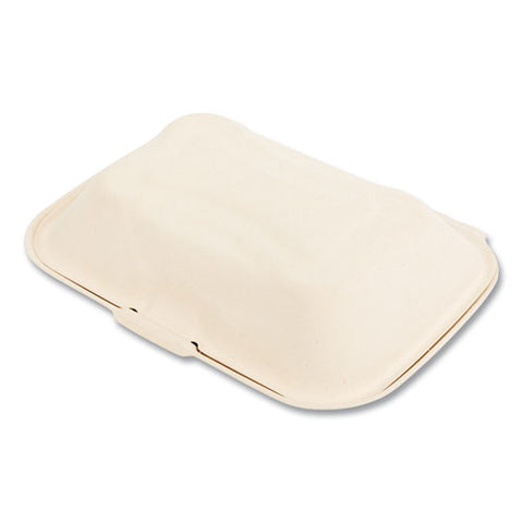 Bagasse Pfas-free Food Containers, Hoagie/hinged Lid, 1-compartment, 6 X 3 X 9, Tan, Bamboo/sugarcane, 250/carton