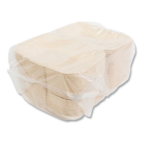 Bagasse Pfas-free Food Containers, Hoagie/hinged Lid, 1-compartment, 6 X 3 X 9, Tan, Bamboo/sugarcane, 250/carton