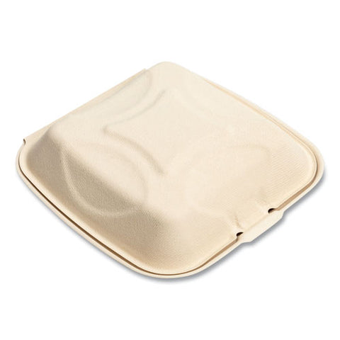 Bagasse Pfas-free Food Containers, 1-compartment, 9 X 9 X 3.19, Tan, Bamboo/sugarcane, 100/sleeve, 2 Sleeves/carton