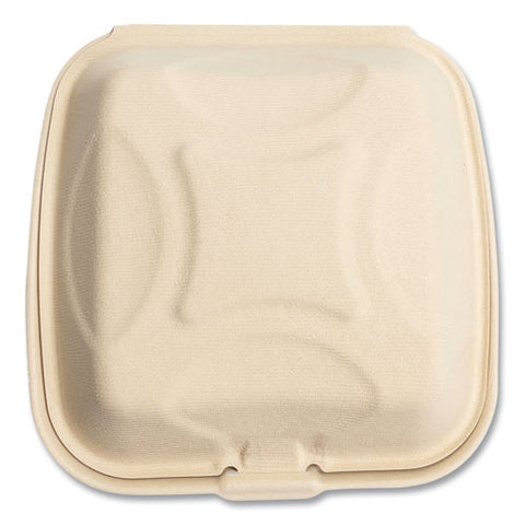 Bagasse Pfas-free Food Containers, 1-compartment, 9 X 9 X 3.19, Tan, Bamboo/sugarcane, 100/sleeve, 2 Sleeves/carton