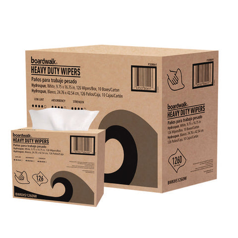 Hydrospun Wipers, 1-ply, 9.75 X 16.75, White, 126/box, 10 Boxes/carton