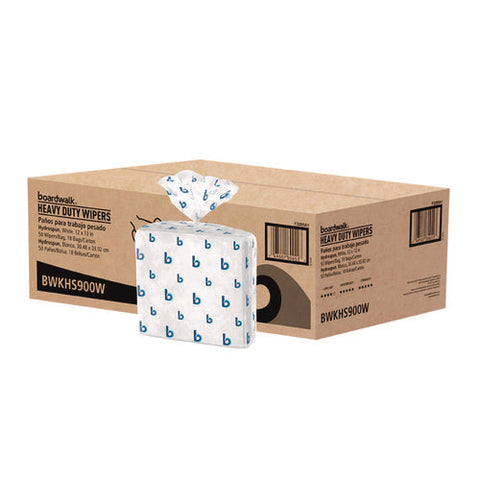 Hydrospun Wipers, 1-ply, 12 X 13, White, 50/bag, 18 Bags/carton