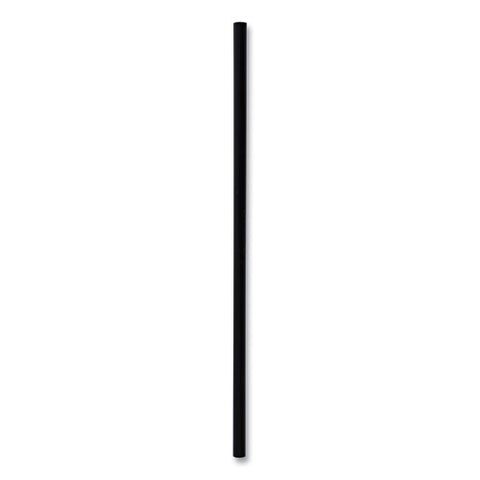 Wrapped Jumbo Straws, 7.75", Polypropylene, Black, 250/pack, 50 Packs/carton