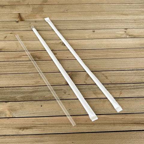 Wrapped Jumbo Straws, 10.25", Polypropylene, Clear, 2,000/carton