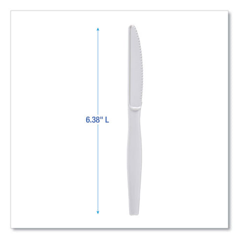 Heavyweight Polystyrene Cutlery, Knife, White, 1000/carton