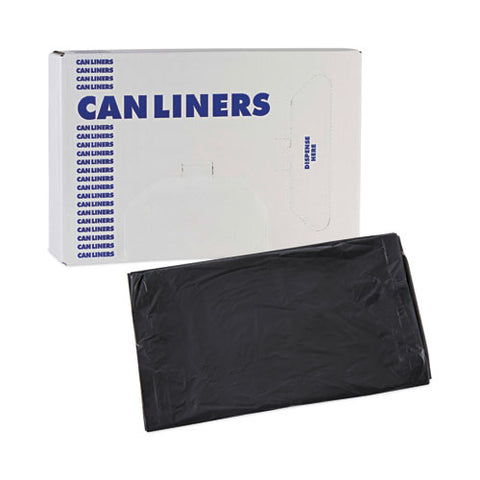 Linear Low Density Industrial Can Liners, 30 Gal, 0.65 Mil, 30" X 36", Black, Flat Pack, 200/carton