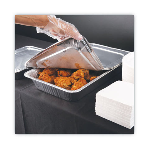 Aluminum Steam Table Pan Lids, Fits Full-size Deep Pan, 380 Gauge, 0.63" Deep, 12.88 X 20.81, 50/carton