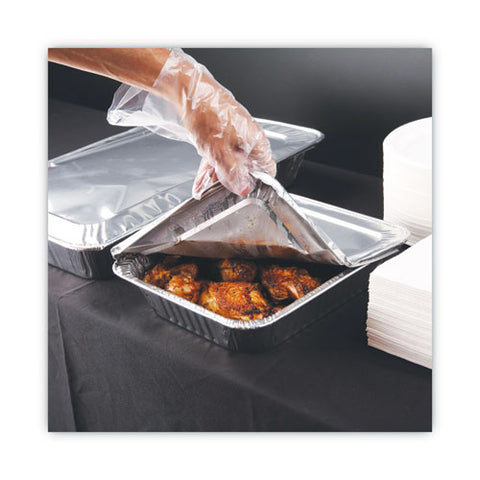 Aluminum Steam Table Pan Lids, Fits Half-size Deep Pan, 290 Gauge, 0.63" Deep, 10.5 X 12.81, 100/carton