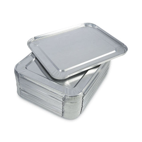 Aluminum Steam Table Pan Lids, Fits Half-size Deep Pan, 290 Gauge, 0.63" Deep, 10.5 X 12.81, 100/carton