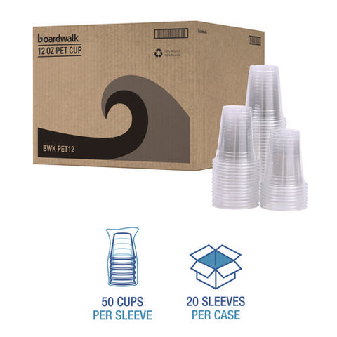 Clear Plastic Cold Cups, 12 Oz, 50/sleeve, 20 Sleeves/carton