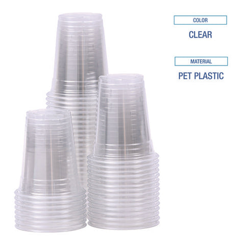 Clear Plastic Cold Cups, 12 Oz, 50/sleeve, 20 Sleeves/carton